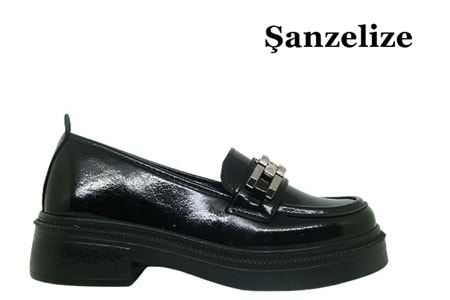 Z- ŞANZELİZE AYAKKABI - K-25 - SİYAH-KIRIŞIK-NİKEL-TOKA