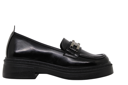 Z- ŞANZELİZE AYAKKABI - K-25 - SİYAH-KIRIŞIK-NİKEL-TOKA