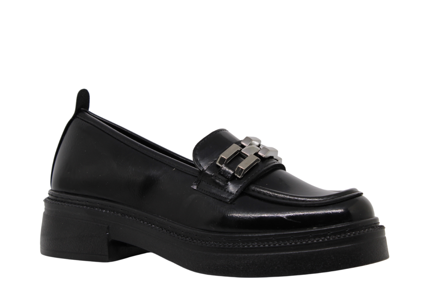 Z- ŞANZELİZE AYAKKABI - K-25 - SİYAH-KIRIŞIK-NİKEL-TOKA