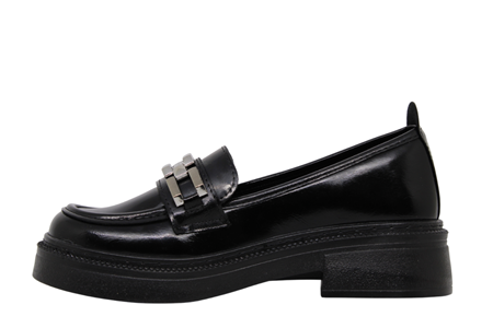 Z- ŞANZELİZE AYAKKABI - K-25 - SİYAH-KIRIŞIK-NİKEL-TOKA