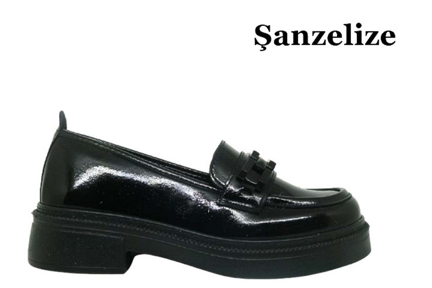 Z- ŞANZELİZE AYAKKABI - K-25 - SİYAH-KIRIŞIK-SİYAH-TOKA