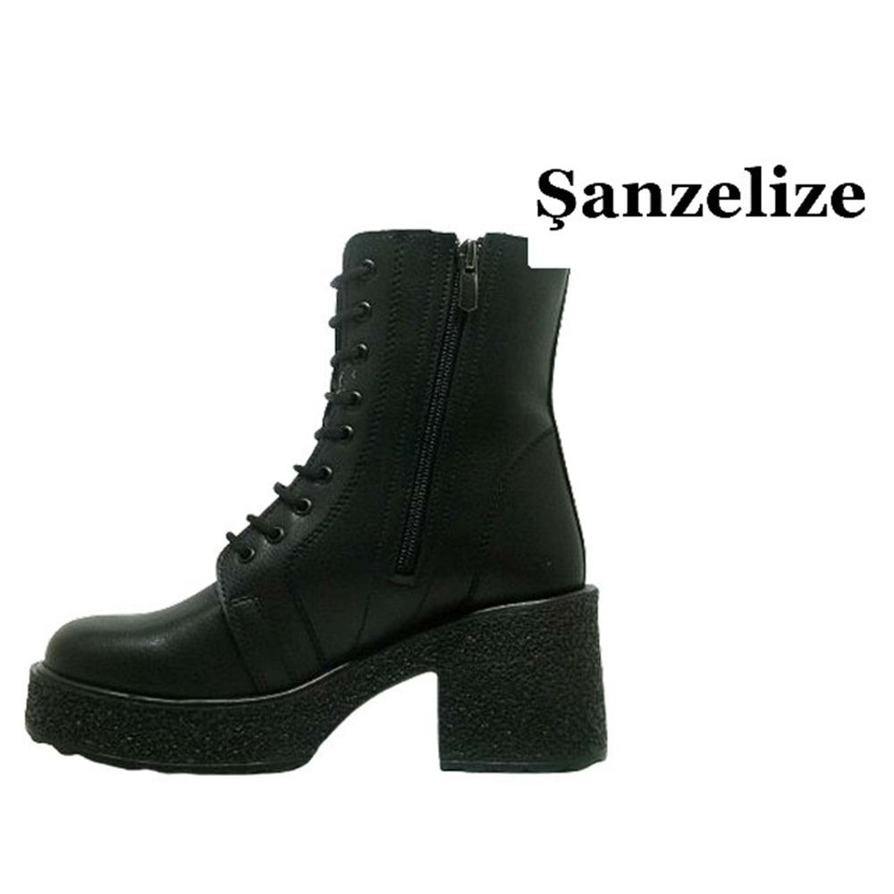 Z- ŞANZELİZE BOT KISA - K-82 - CİLT-SİYAH