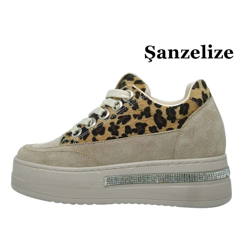 Z- ŞANZELİZE SPOR - K-71 - GİZLİ TOPUK - BEJ-LEOPAR