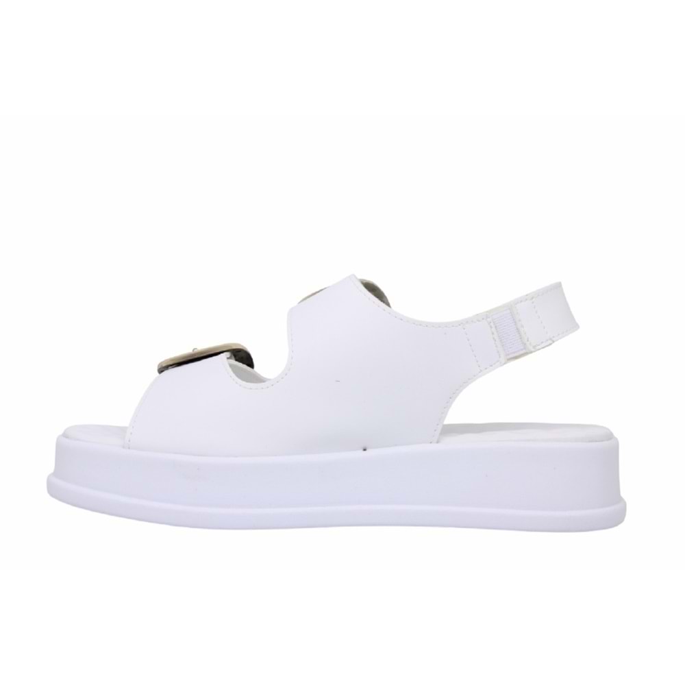 Z- ŞANZELİZE SANDALET - K-106 - BEYAZ-CİLT