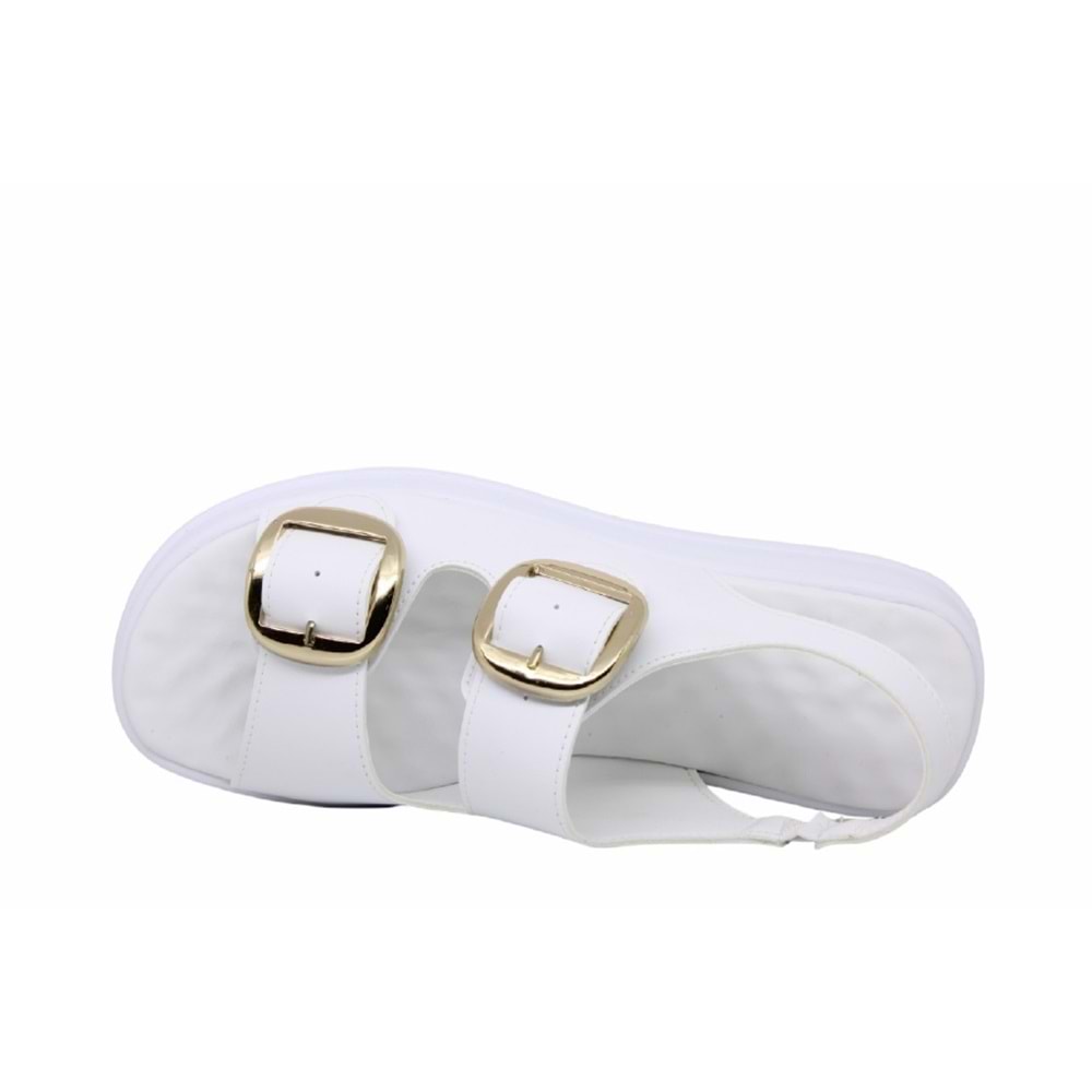 Z- ŞANZELİZE SANDALET - K-106 - BEYAZ-CİLT