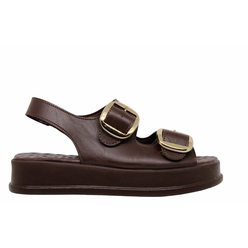 Z- ŞANZELİZE SANDALET - K-106 - KAHVE-CİLT