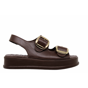 Z- ŞANZELİZE SANDALET - K-106 - KAHVE-CİLT