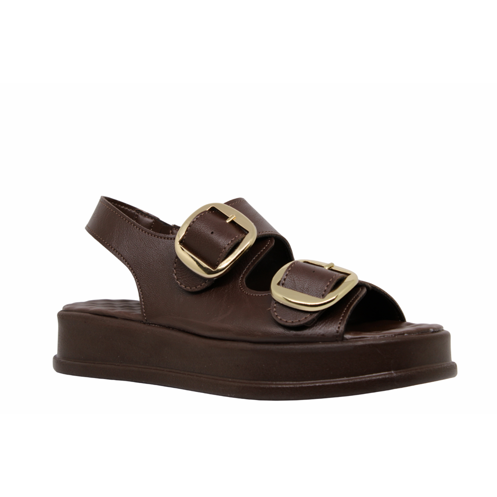 Z- ŞANZELİZE SANDALET - K-106 - KAHVE-CİLT