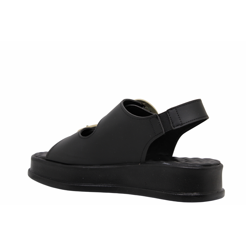 Z- ŞANZELİZE SANDALET - K-106 - SİYAH-CİLT