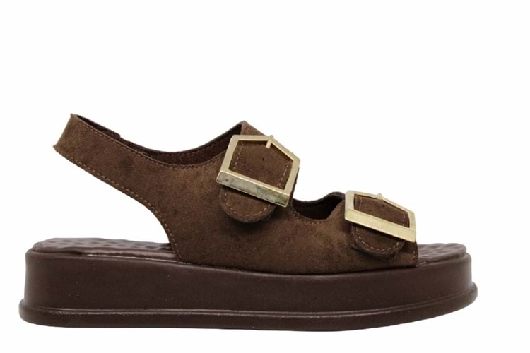 Z- ŞANZELİZE SANDALET - K-106 - KAHVE-SÜET