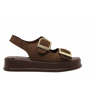 Z- ŞANZELİZE SANDALET - K-106 - KAHVE-SÜET