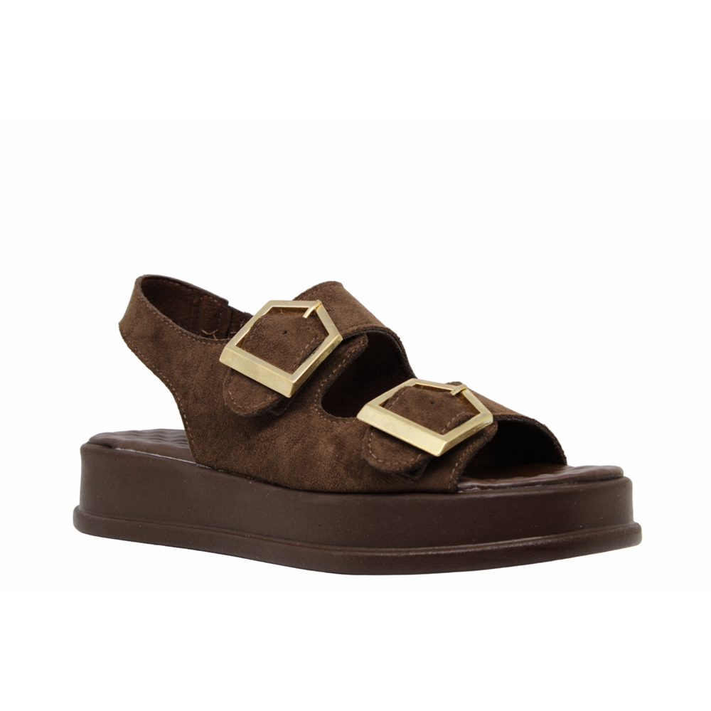 Z- ŞANZELİZE SANDALET - K-106 - KAHVE-SÜET