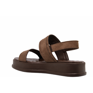 Z- ŞANZELİZE SANDALET - K-107 - KAHVE-SÜET