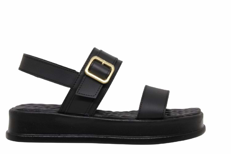 Z- ŞANZELİZE SANDALET - K-108 - SİYAH-CİLT
