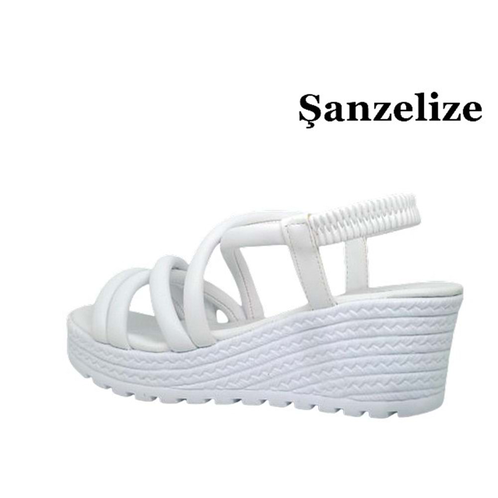 Z- ŞANZELİZE SANDALET - K-300 - CİLT-BEYAZ