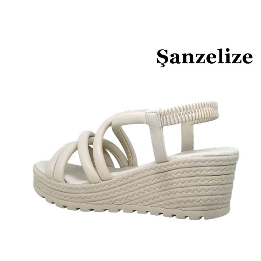 Z- ŞANZELİZE SANDALET - K-300 - CİLT-BEJ