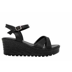 Z- ŞANZELİZE SANDALET - K-302 - SİYAH-CİLT