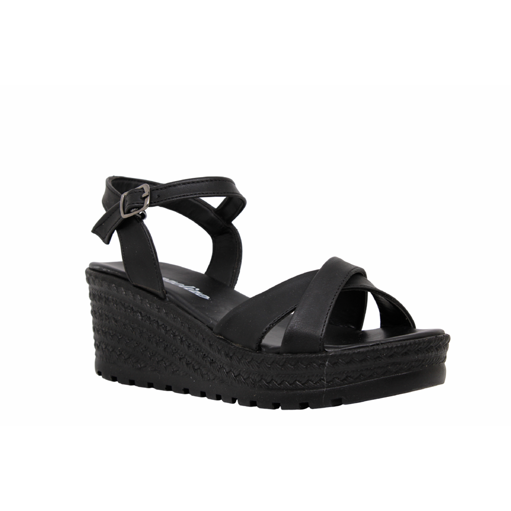 Z- ŞANZELİZE SANDALET - K-302 - SİYAH-CİLT