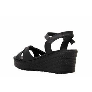 Z- ŞANZELİZE SANDALET - K-302 - SİYAH-CİLT
