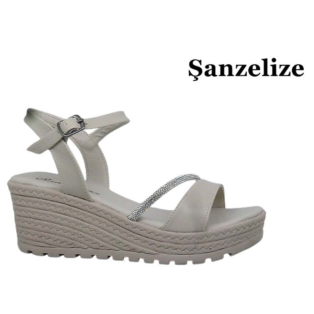 Z- ŞANZELİZE SANDALET - K-303 - BEJ