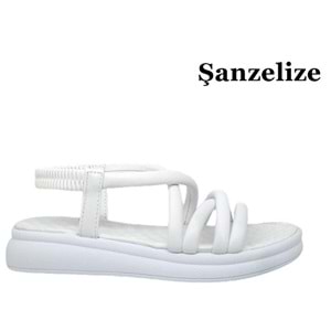 Z- ŞANZELİZE SANDALET - K-400 - CİLT-BEYAZ