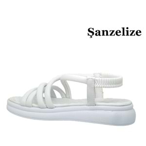 Z- ŞANZELİZE SANDALET - K-400 - CİLT-BEYAZ