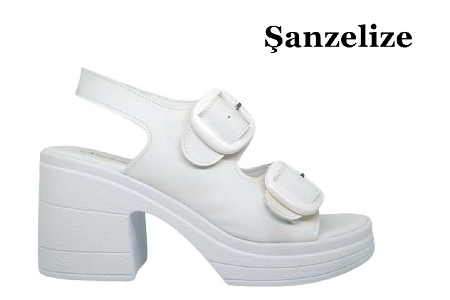 Z- ŞANZELİZE SANDALET - K-506 - BEYAZ-CİLT-BEYAZ-TOKA