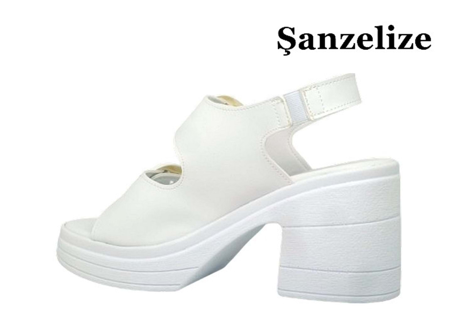 Z- ŞANZELİZE SANDALET - K-506 - BEYAZ-CİLT-BEYAZ-TOKA