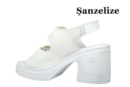 Z- ŞANZELİZE SANDALET - K-506 - BEYAZ-CİLT-BEYAZ-TOKA
