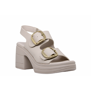 Z- ŞANZELİZE SANDALET - K-506 - BEJ-CİLT-ALTIN-TOKA