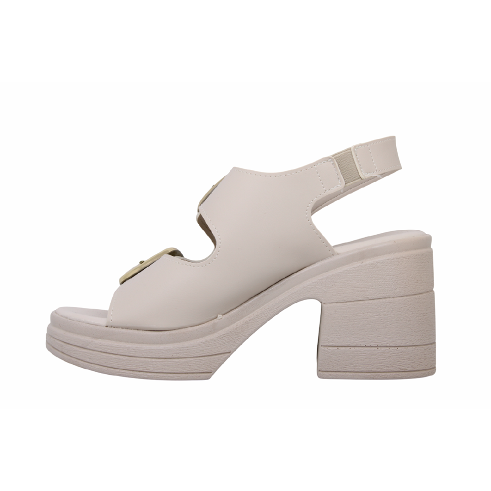 Z- ŞANZELİZE SANDALET - K-506 - BEJ-CİLT-ALTIN-TOKA