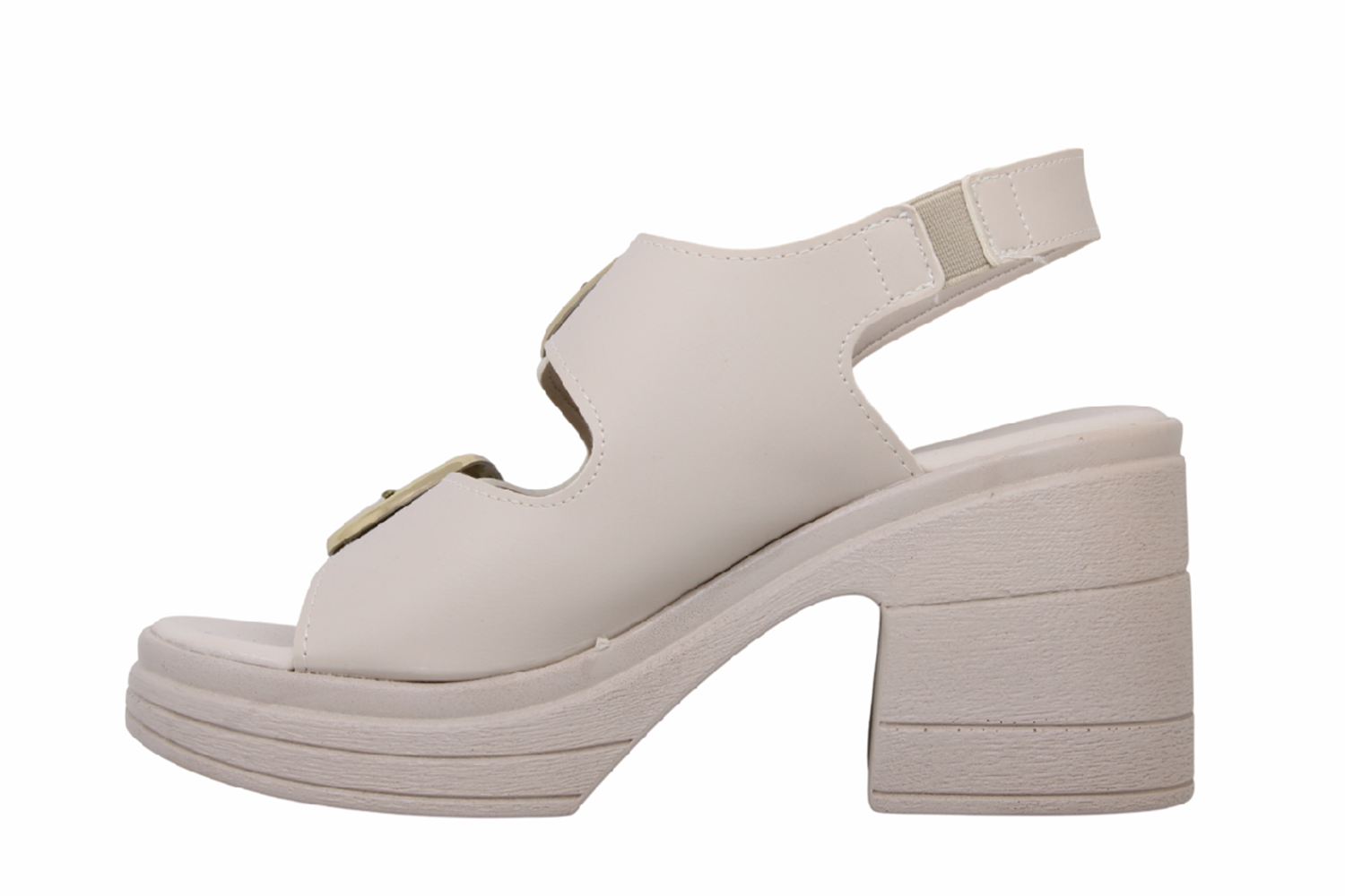 Z- ŞANZELİZE SANDALET - K-506 - BEJ-CİLT-ALTIN-TOKA