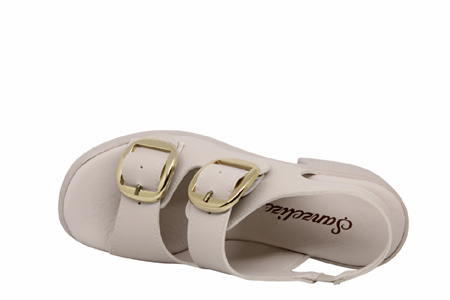 Z- ŞANZELİZE SANDALET - K-506 - BEJ-CİLT-ALTIN-TOKA