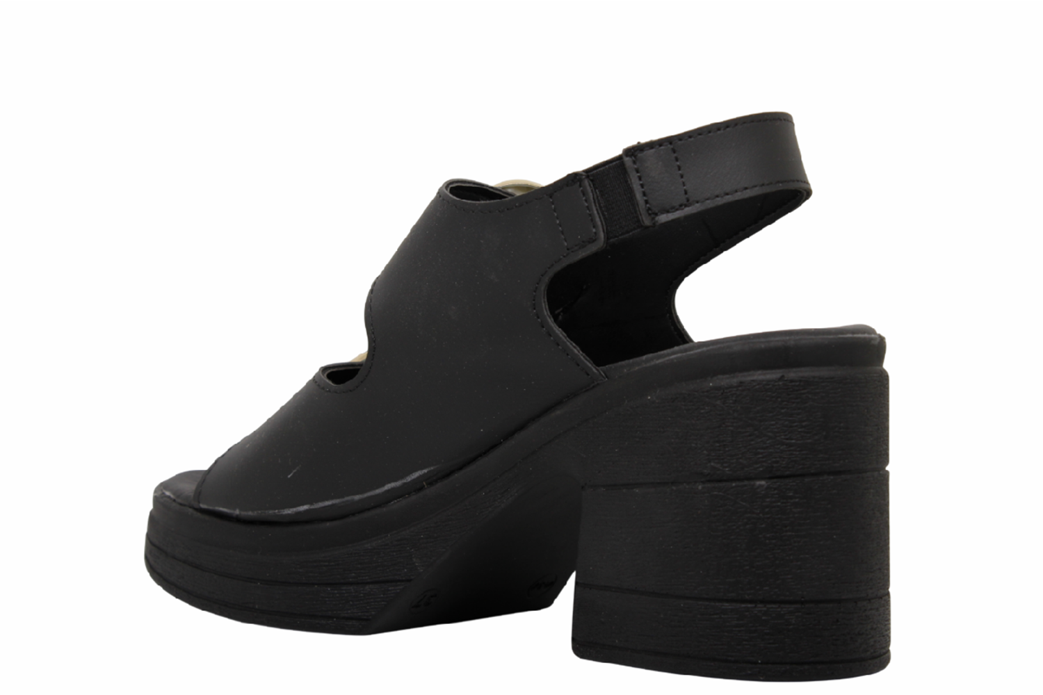 Z- ŞANZELİZE SANDALET - K-506 - SİYAH-CİLT-ALTIN-TOKA