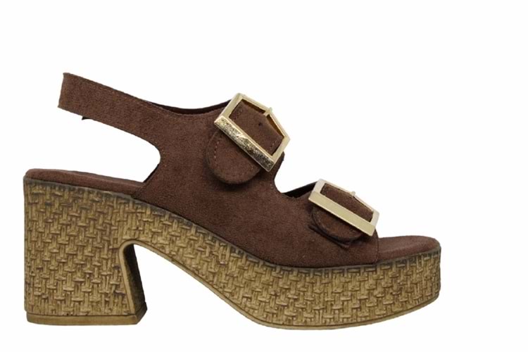 Z- ŞANZELİZE SANDALET - K-506 - KAHVE-SÜET