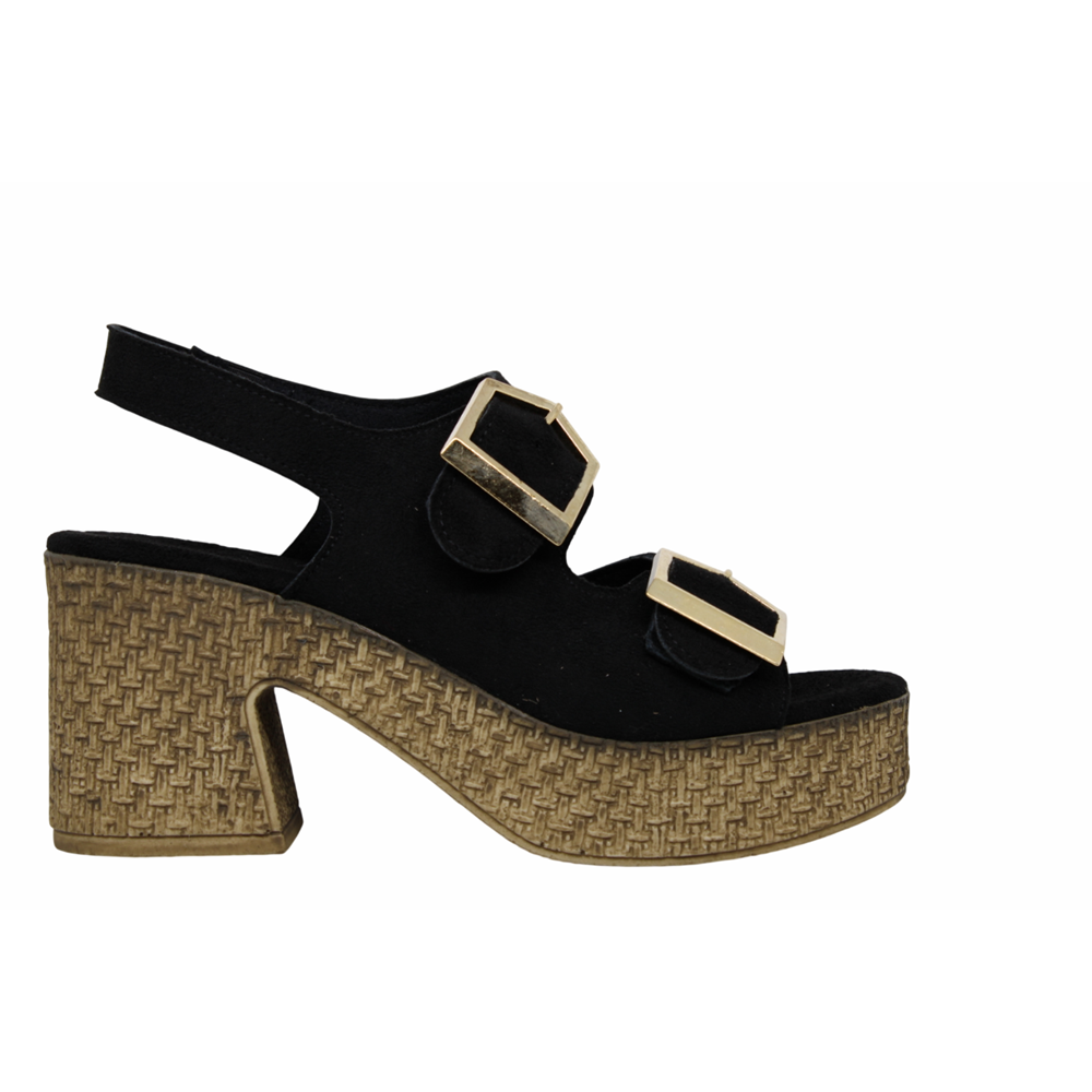 Z- ŞANZELİZE SANDALET - K-506 - SİYAH-SÜET