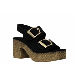 Z- ŞANZELİZE SANDALET - K-506 - SİYAH-SÜET