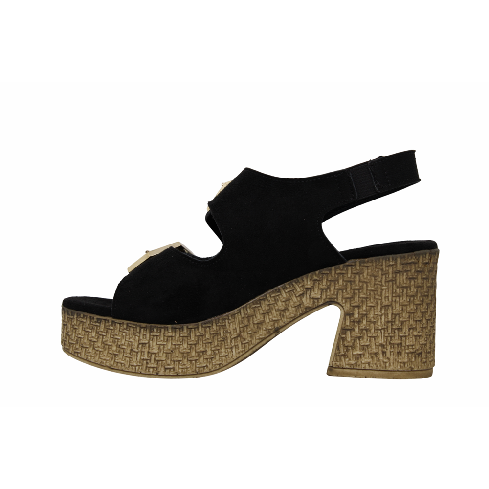 Z- ŞANZELİZE SANDALET - K-506 - SİYAH-SÜET