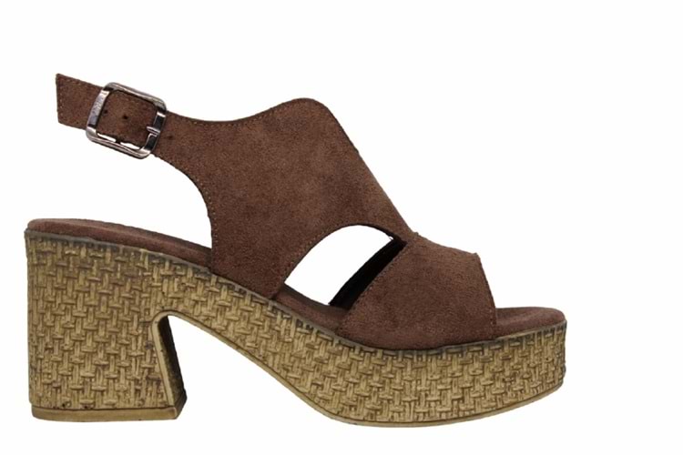 Z- ŞANZELİZE SANDALET - K-507 - KAHVE-SÜET