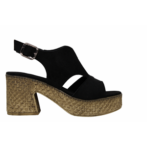 Z- ŞANZELİZE SANDALET - K-507 - SİYAH-SÜET