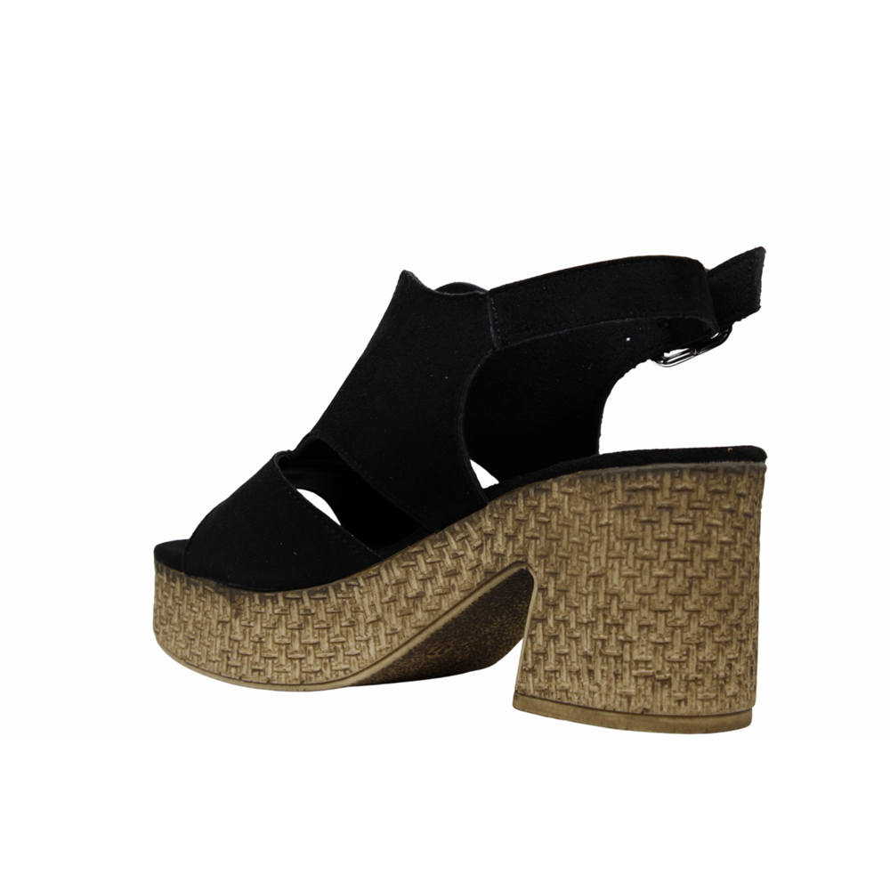 Z- ŞANZELİZE SANDALET - K-507 - SİYAH-SÜET