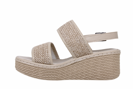 Z- ŞANZELİZE SANDALET - K-701 - HASIR ÖRGÜ - BEJ