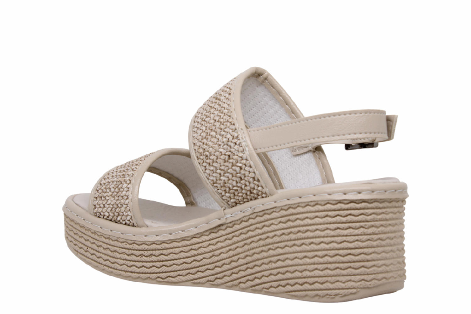 Z- ŞANZELİZE SANDALET - K-701 - HASIR ÖRGÜ - BEJ