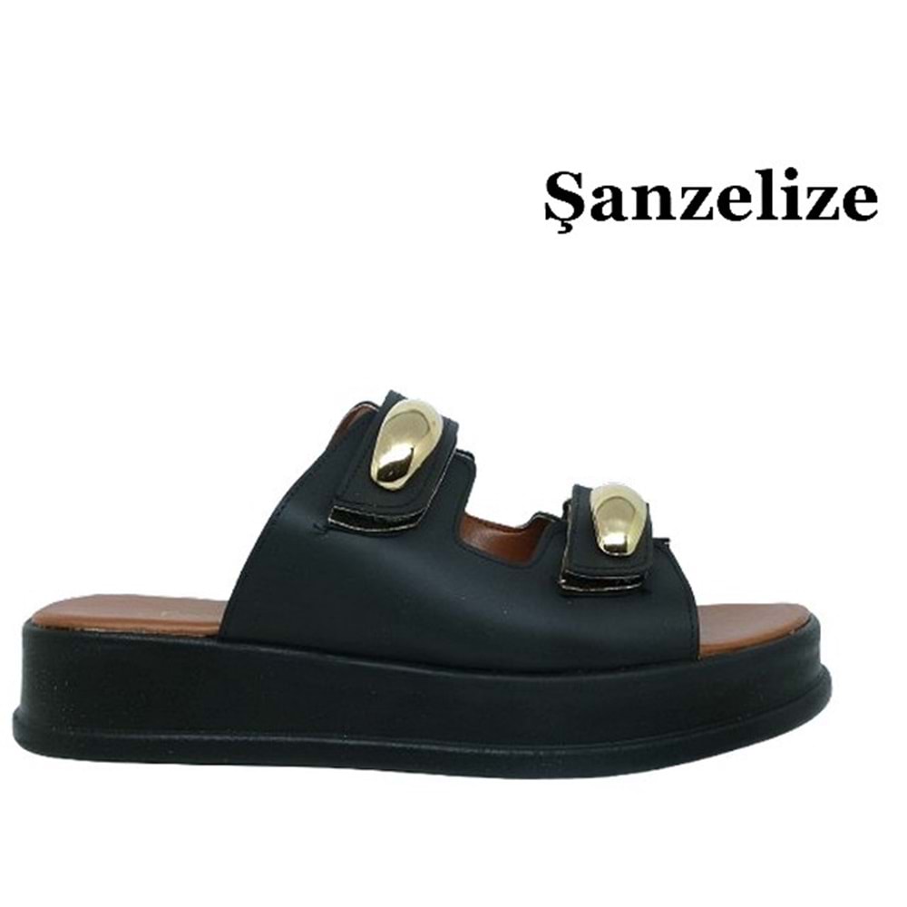 Z- ŞANZELİZE TERLİK - K-107 - SİYAH-CİLT