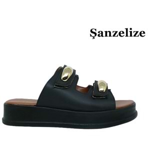 Z- ŞANZELİZE TERLİK - K-107 - SİYAH-CİLT