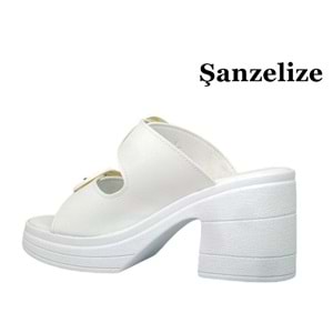 Z- ŞANZELİZE TERLİK - K-505 - BEYAZ-CİLT-BEYAZ-TOKA