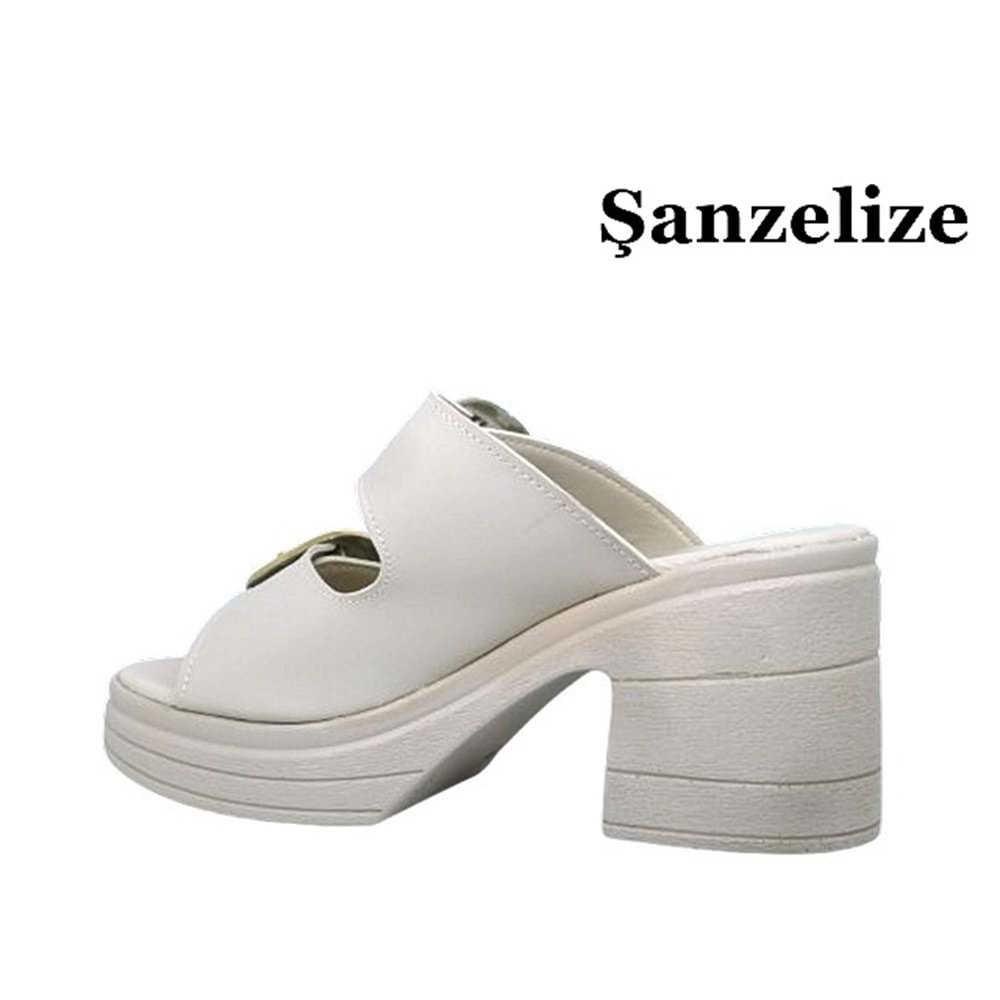 Z- ŞANZELİZE TERLİK - K-505 - BEJ-CİLT-ALTIN-TOKA
