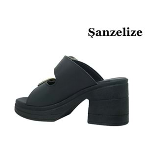 Z- ŞANZELİZE TERLİK - K-505 - SİYAH-CİLT-ALTIN-TOKA