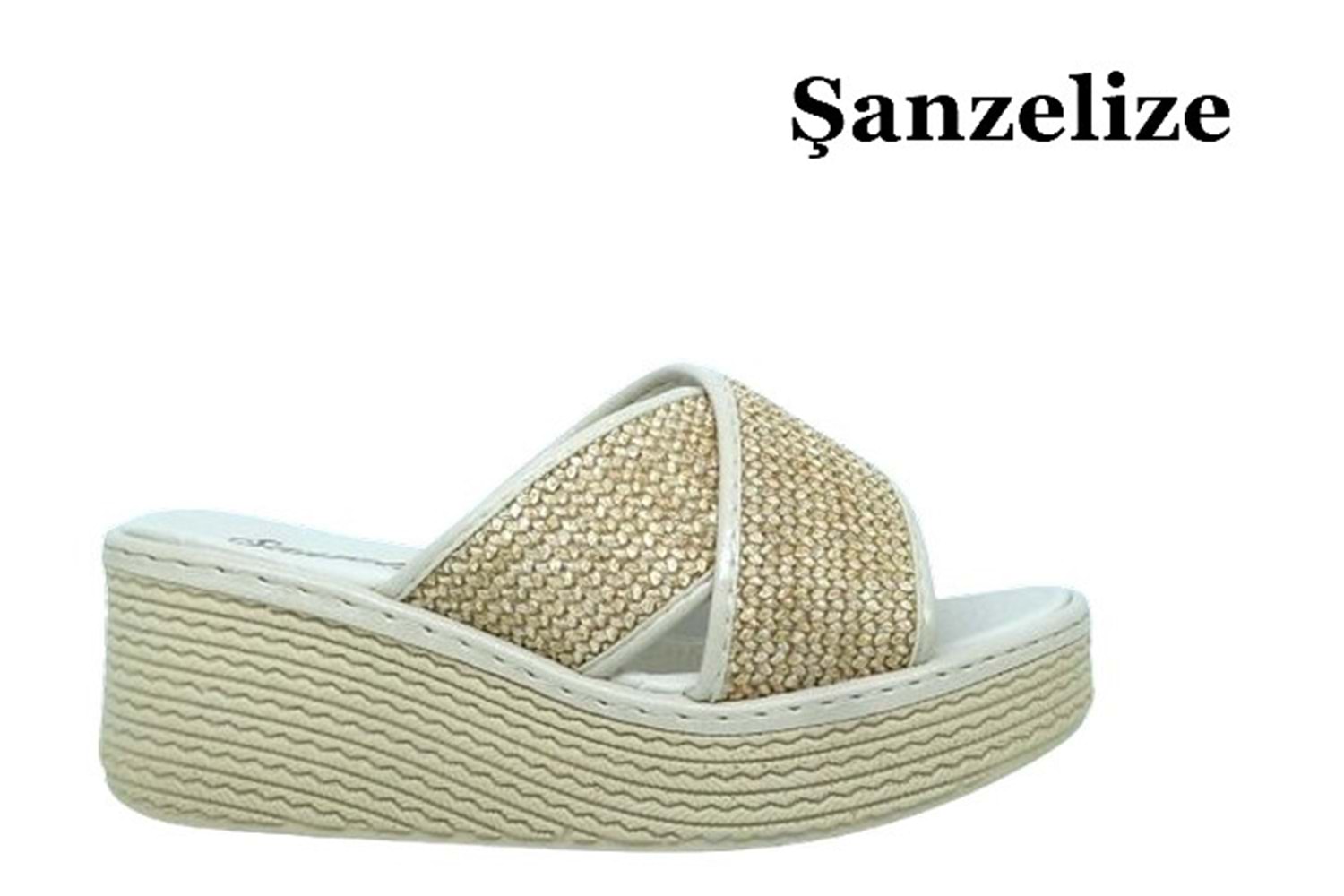 Z- ŞANZELİZE TERLİK - K-702 - HASIR ÖRGÜ - BEJ