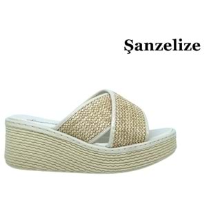 Z- ŞANZELİZE TERLİK - K-702 - HASIR ÖRGÜ - BEJ